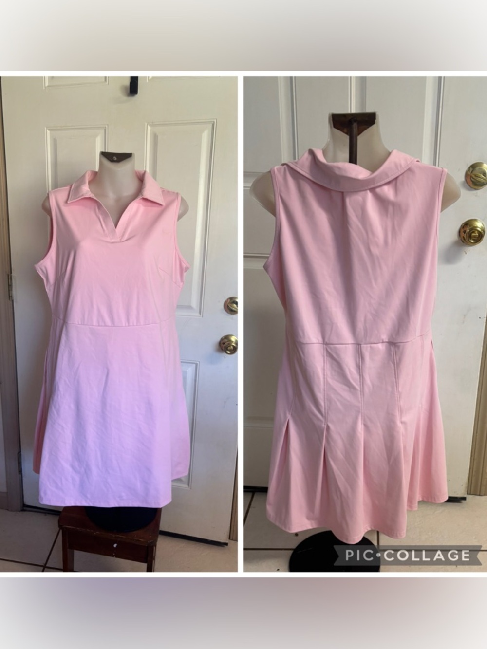 Large FKEEP (Amazon) light Pink Golf Tennis  V-Neck Dress/ Shorts.